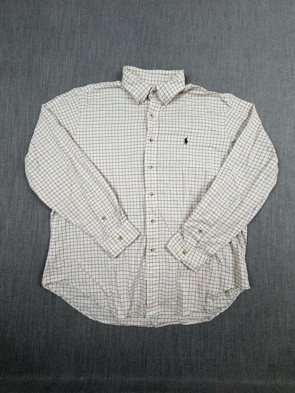 Ralph Lauren Men’s XL Classic Fit White Plaid Long Sleeve Button Down Shirt